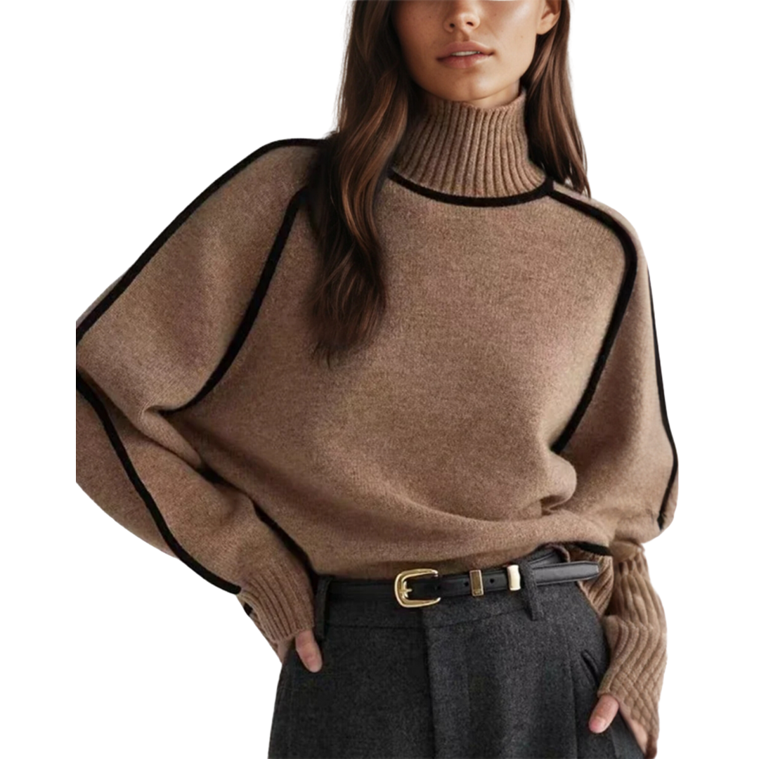 Claire – Le Pull Col Roulé Élégant